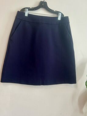 Boden Navy Mini A-Line Skirt with Side Pockets